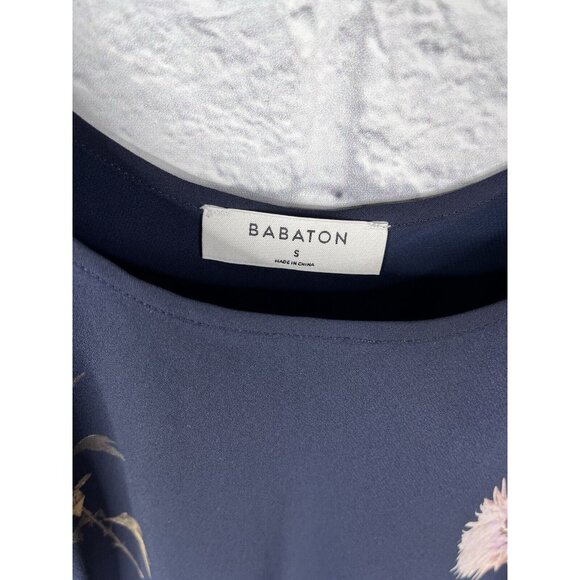BABATON Women's Navy Sleeveless Floral Dress Small - Picture 2 of 5